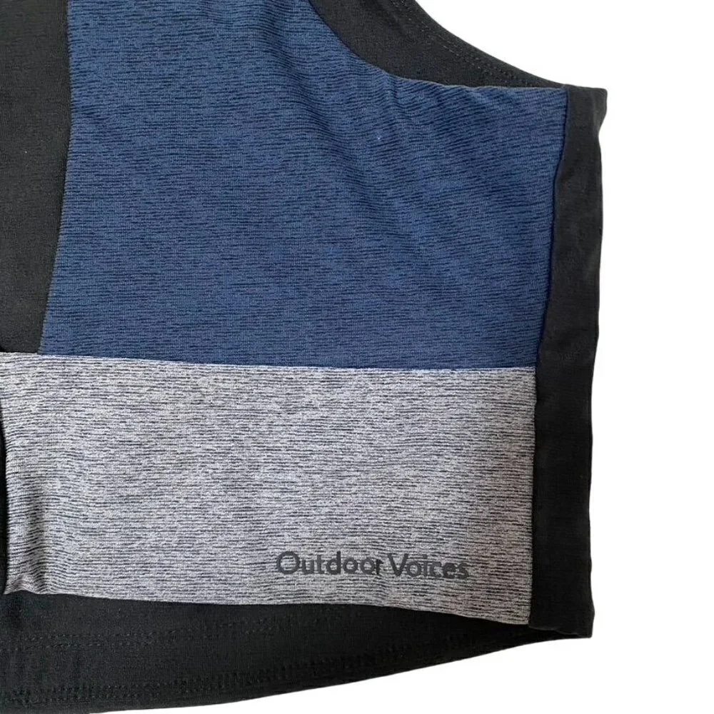 Outdoor Voices Venus Crop Top Size Med Color Block Light Support B26